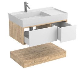 Тумба Miraggio Duo з раковиною Soul 900 ДСП білий/дуб канзас 8815002