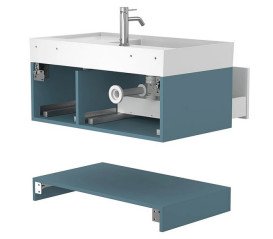 Тумба Miraggio Duo с раковиной Soul 900 МДФ белый/камень зеленый 8814970