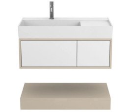 Тумба Miraggio Duo с раковиной Soul 900 МДФ белый/кашемир 8814982