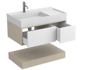 Тумба Miraggio Duo с раковиной Soul 900 МДФ белый/кашемир 8814982
