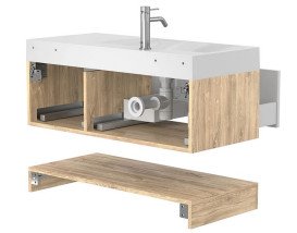 Тумба Miraggio Duo з раковиною Viola 1000 L ДСП білий/дуб канзас 8814995