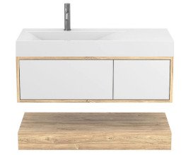 Тумба Miraggio Duo з раковиною Viola 1000 L ДСП білий/дуб канзас 8814995