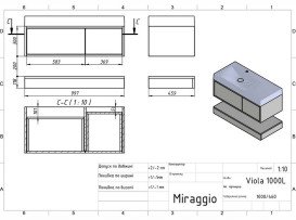 Тумба Miraggio Duo з раковиною Viola 1000 L ДСП білий/дуб канзас 8814995