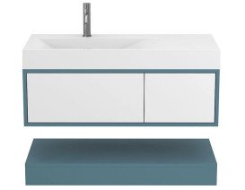 Тумба Miraggio Duo з раковиною Viola 1000 L МДФ білий/камінь зелений 8814958