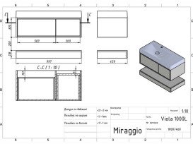 Тумба Miraggio Duo з раковиною Viola 1000 L МДФ білий/камінь зелений 8814958