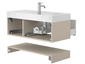 Тумба Miraggio Duo с раковиной Viola 1000 L МДФ белый/кашемир 8814973