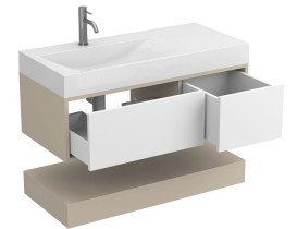 Тумба Miraggio Duo с раковиной Viola 1000 L МДФ белый/кашемир 8814973