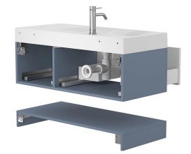 Тумба Miraggio Duo с раковиной Viola 1000 L МДФ белый/серый 8814985