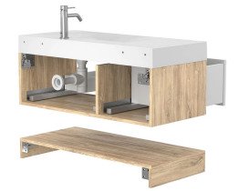 Тумба Miraggio Duo з раковиною Viola 1000 R ДСП білий/дуб канзас 8814996