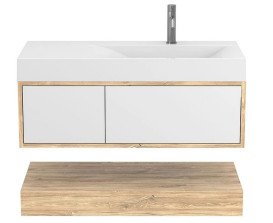 Тумба Miraggio Duo з раковиною Viola 1000 R ДСП білий/дуб канзас 8814996