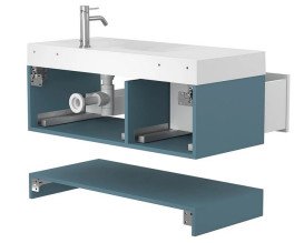 Тумба Miraggio Duo с раковиной Viola 1000 R МДФ белый/камень зеленый 8814959