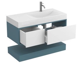 Тумба Miraggio Duo с раковиной Viola 1000 R МДФ белый/камень зеленый 8814959