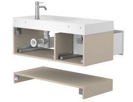 Тумба Miraggio Duo з раковиною Viola 1000 R МДФ білий/кашемір 8814974