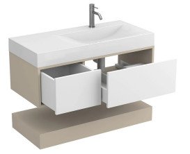 Тумба Miraggio Duo з раковиною Viola 1000 R МДФ білий/кашемір 8814974