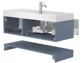 Тумба Miraggio Duo с раковиной Viola 1200 L МДФ белый/серый 8814987