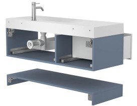 Тумба Miraggio Duo с раковиной Viola 1200 R МДФ белый/серый 8814988