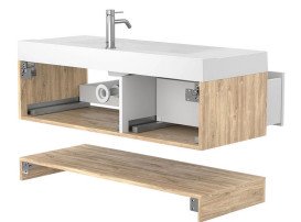 Тумба Miraggio Duo з раковиною Fly 1200 ДСП білий/дуб канзас 8815000