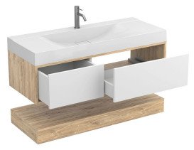 Тумба Miraggio Duo з раковиною Fly 1200 ДСП білий/дуб канзас 8815000