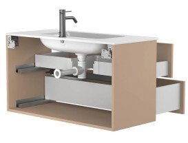 Тумба Miraggio Natura с раковиной Della 1000 МДФ капучино 8814872