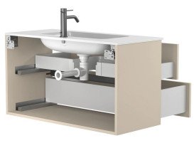 Тумба Miraggio Natura с раковиной Della 1000 МДФ кашемир 8814860