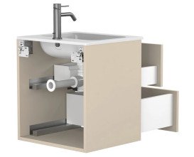 Тумба Miraggio Natura с раковиной Della 500 МДФ кашемир 8814854