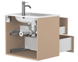 Тумба Miraggio Natura с раковиной Della 600 МДФ капучино 8814867