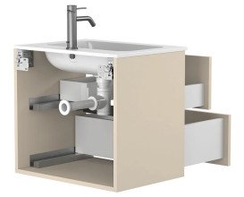 Тумба Miraggio Natura с раковиной Della 600 МДФ кашемир 8814855