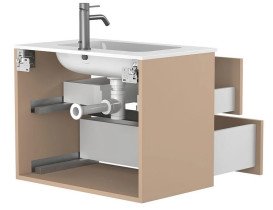 Тумба Miraggio Natura с раковиной Della 700 МДФ капучино 8814869