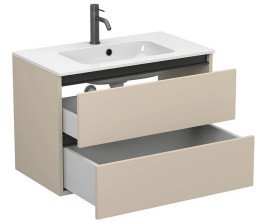 Тумба Miraggio Natura з раковиною Della 800 МДФ кашемір 8814857