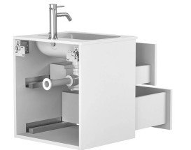 Тумба Miraggio Natura з раковиною Della 500 МДФ/ДСП білий мат 8814793