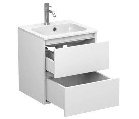 Тумба Miraggio Natura з раковиною Della 500 МДФ/ДСП білий мат 8814793