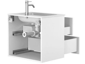 Тумба Miraggio Natura з раковиною Della 600 МДФ/ДСП білий мат 8814794