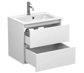 Тумба Miraggio Natura з раковиною Della 600 МДФ/ДСП білий мат 8814794