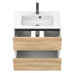 Тумба Miraggio Natura с раковиной Della 700 ДСП дуб небраска/белый мат 8814816