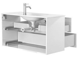 Тумба Miraggio Natura з раковиною Jessel 1000 МДФ білий глянсовий 8814888