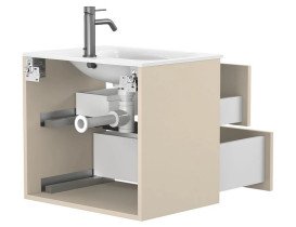 Тумба Miraggio Natura с раковиной Jessel 600 МДФ кашемир 8814861