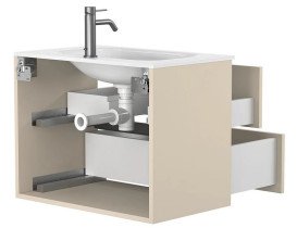 Тумба Miraggio Natura с раковиной Jessel 700 МДФ кашемир 8814862