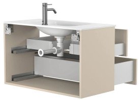 Тумба Miraggio Natura с раковиной Jessel 900 МДФ кашемир 8814864