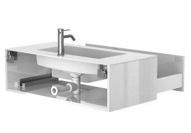 Тумба Miraggio Uno з раковиною Erica 1000 МДФ білий глянсовий 8815015