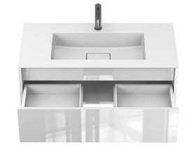 Тумба Miraggio Uno з раковиною Erica 1000 МДФ білий глянсовий 8815015