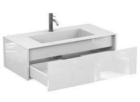 Тумба Miraggio Uno з раковиною Erica 1000 МДФ білий глянсовий 8815015
