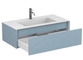 Тумба Miraggio Uno с раковиной Erica 1000 МДФ голубой 8815020