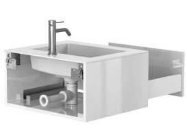 Тумба Miraggio Uno с раковиной Erica 600 МДФ белый глянцевый 8815010