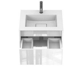 Тумба Miraggio Uno с раковиной Erica 600 МДФ белый глянцевый 8815010
