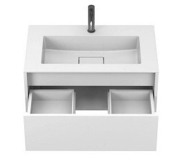 Тумба Miraggio Uno с раковиной Erica 800 МДФ белый глянцевый 8815012