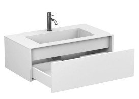 Тумба Miraggio Uno с раковиной Erica 900 МДФ белый глянцевый 8815013