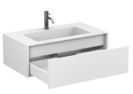 Тумба Miraggio Uno с раковиной Erica 900 МДФ белый мат 8815008