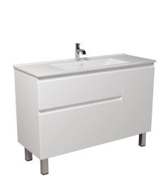 Тумба Мойдодыр Baki 120-U с раковиной Creavit SU-120 ДСП/МДФ белый глянец 00-0009162