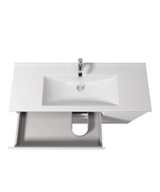 Тумба Мойдодыр Baki 120-U с раковиной Creavit SU-120 ДСП/МДФ белый глянец 00-0009162