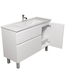 Тумба Мойдодыр Baki 120-U с раковиной Creavit SU-120 ДСП/МДФ белый глянец 00-0009162